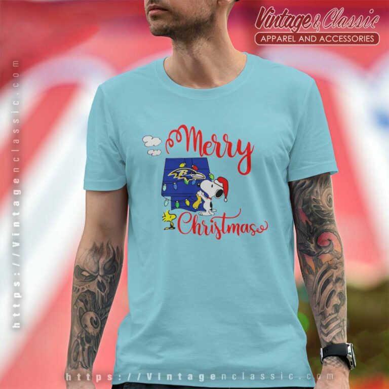 Baltimore Ravens Snoopy And Woodstock Merry Christmas T Shirt Baltimore Ravens Snoopy And Woodstock Merry Christmas T Shirt