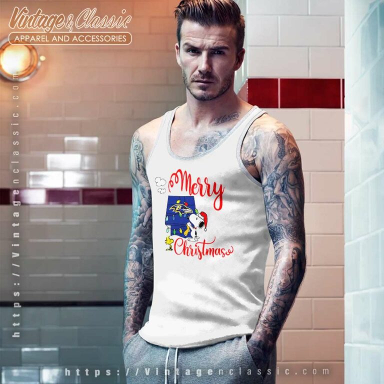 Baltimore Ravens Snoopy And Woodstock Merry Christmas Tank Top Racerback Baltimore Ravens Snoopy And Woodstock Merry Christmas Tank Top Racerback