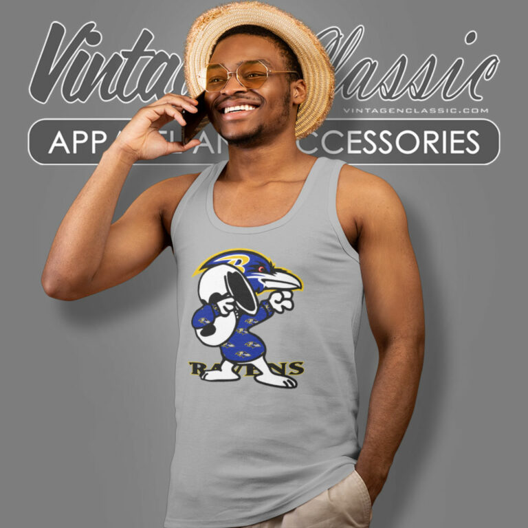 Baltimore Ravens Snoopy Dabbing Tank Top Racerback Baltimore Ravens Snoopy Dabbing Tank Top Racerback