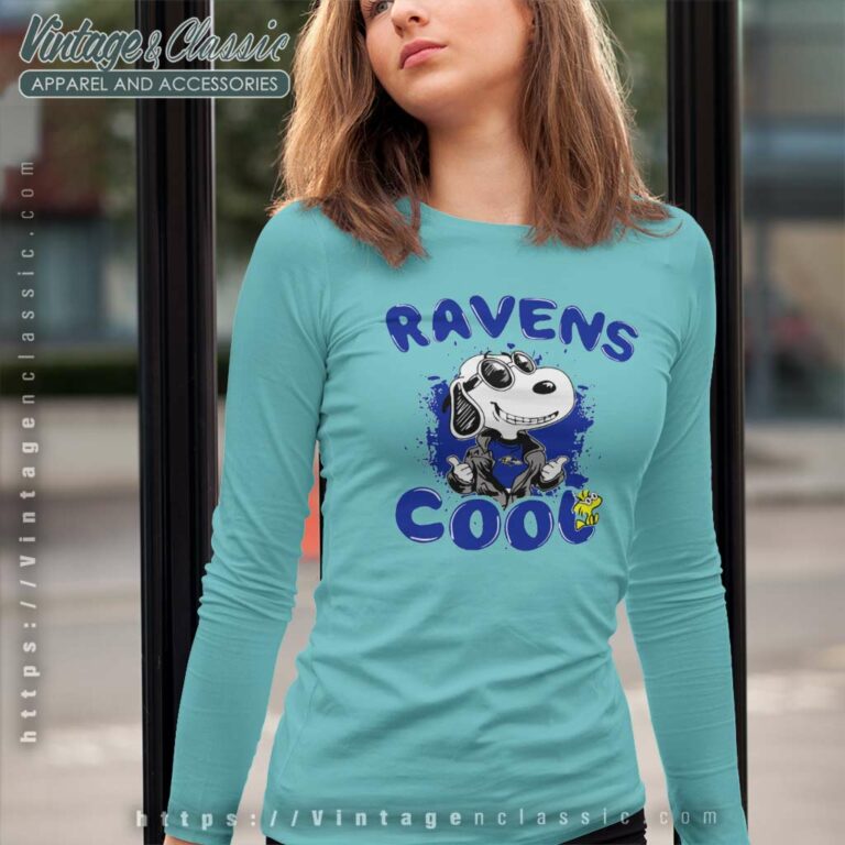 Baltimore Ravens Snoopy Joe Cool Long Sleeve Tee Baltimore Ravens Snoopy Joe Cool Long Sleeve Tee