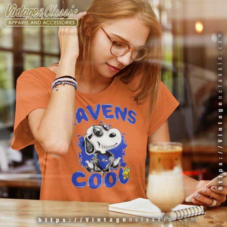 Baltimore Ravens Snoopy Joe Cool Women TShirt Baltimore Ravens Snoopy Joe Cool Women TShirt