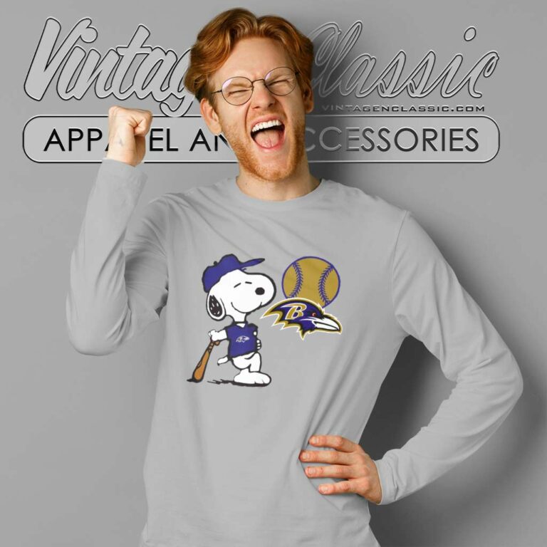 Baltimore Ravens Snoopy Long Sleeve Tee Baltimore Ravens Snoopy Long Sleeve Tee