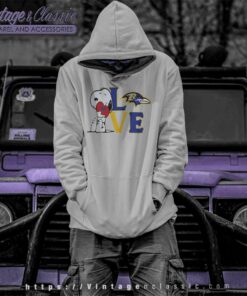 Baltimore Ravens Snoopy Love Heart Hoodie