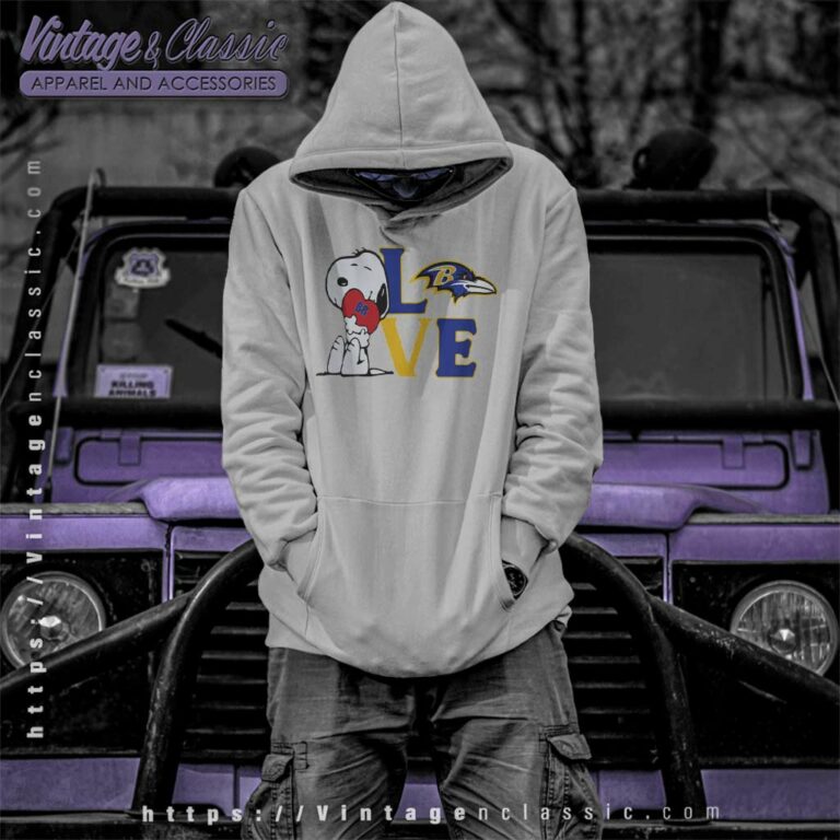 Baltimore Ravens Snoopy Love Heart Hoodie Baltimore Ravens Snoopy Love Heart Hoodie