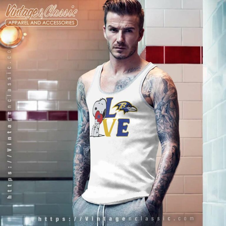 Baltimore Ravens Snoopy Love Heart Tank Top Racerback Baltimore Ravens Snoopy Love Heart Tank Top Racerback