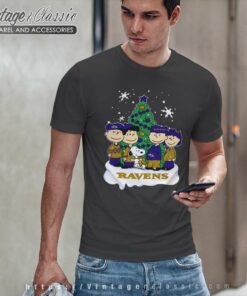 Baltimore Ravens Snoopy Peanuts Christmas T Shirt