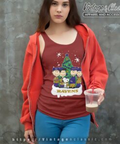 Baltimore Ravens Snoopy Peanuts Christmas Tank Top Racerback