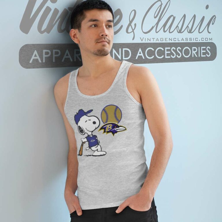 Baltimore Ravens Snoopy Tank Top Racerback Baltimore Ravens Snoopy Tank Top Racerback