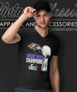 Baltimore Ravens Super Bowl Champions Lviii Las Vegas 2024 V Neck TShirt