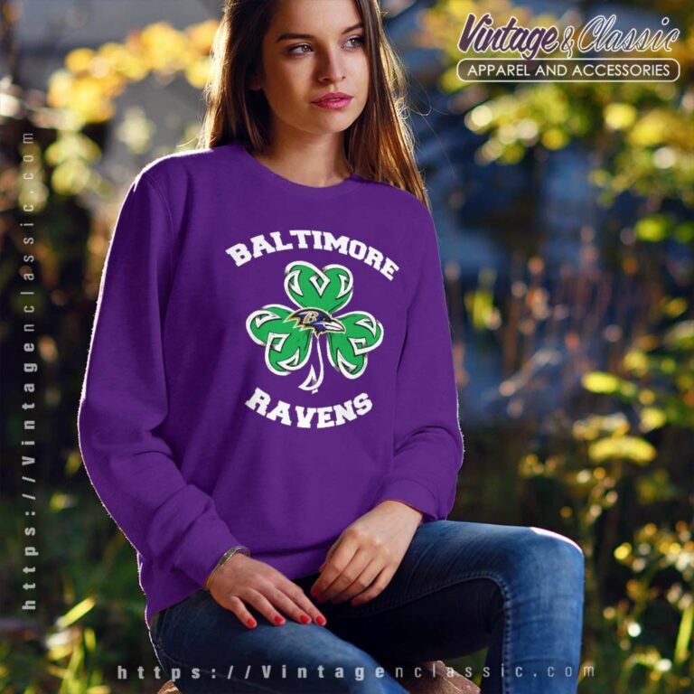 Baltimore Ravens Three Leaf Clover St Patricks Day Sweatshirt Baltimore Ravens Three Leaf Clover St Patricks Day Sweatshirt