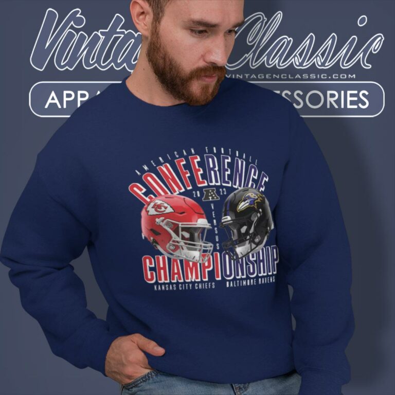 Baltimore Ravens Vs Kansas City Chiefs 2023 Afc Championship Matchup Sweatshirt Baltimore Ravens Vs Kansas City Chiefs 2023 Afc Championship Matchup Sweatshirt