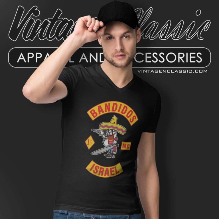 Bandidos Mc Stand With Israel V Neck TShirt Bandidos Mc Stand With Israel V Neck TShirt