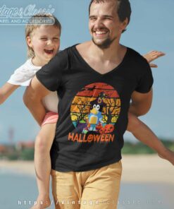 Bandit Bluey Halloween Witch Shirt Gift For Father Vneck