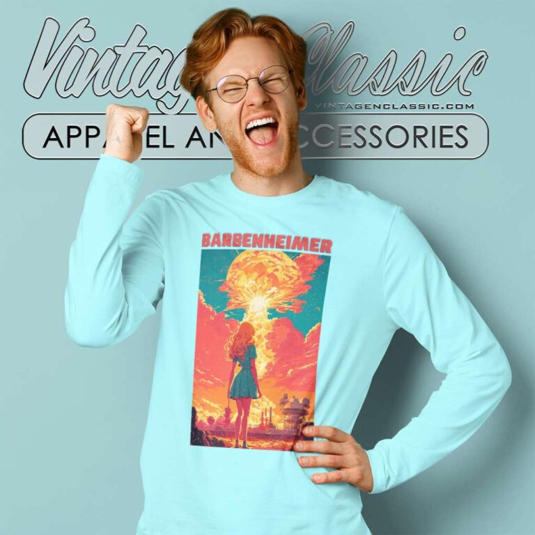 Barbenheimer Barbie Art Poster Long Sleeve Tee Barbenheimer Barbie Art Poster Long Sleeve Tee