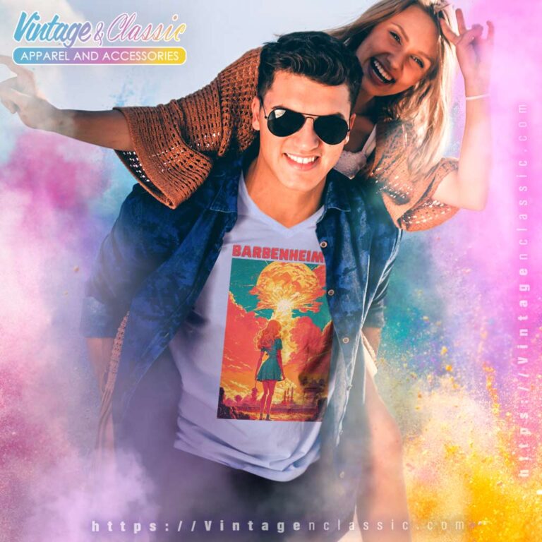 Barbenheimer Barbie Art Poster V Neck TShirt Barbenheimer Barbie Art Poster V Neck TShirt