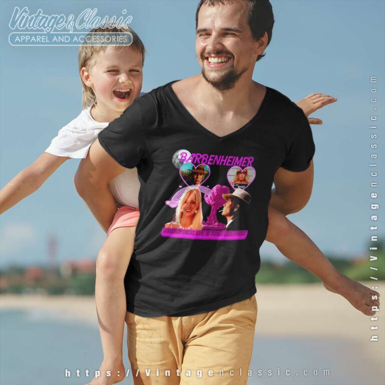 Barbenheimer Imagination Life V Neck TShirt Barbenheimer Imagination Life V Neck TShirt