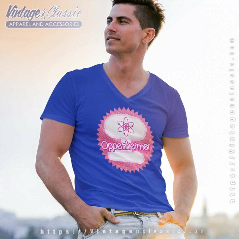 Barbenheimer Mushroom Cloud V Neck TShirt Barbenheimer Mushroom Cloud V Neck TShirt