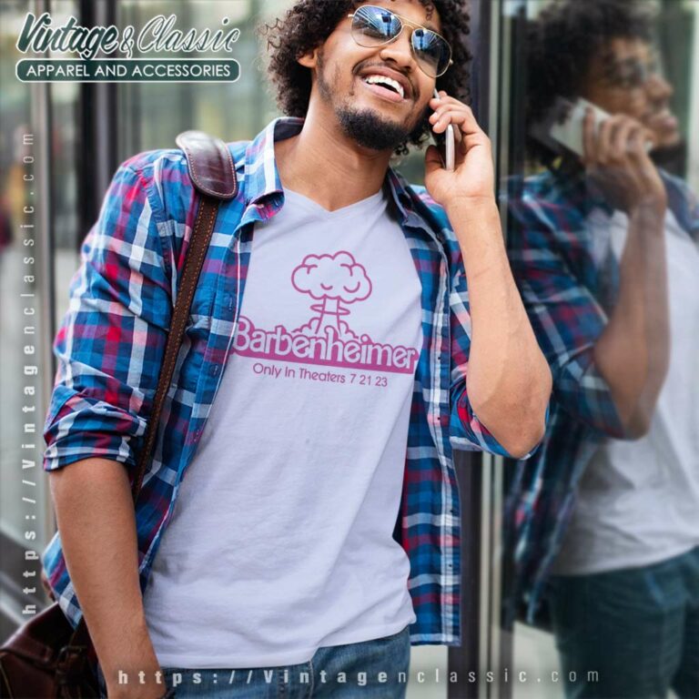 Barbenheimer Only In Theaters 7 21 23 V Neck TShirt Barbenheimer Only In Theaters 7 21 23 V Neck TShirt