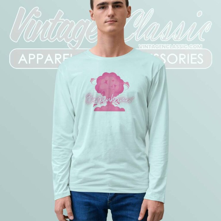 Barbenheimer Pink Cloud Mushroom Long Sleeve Tee Barbenheimer Pink Cloud Mushroom Long Sleeve Tee