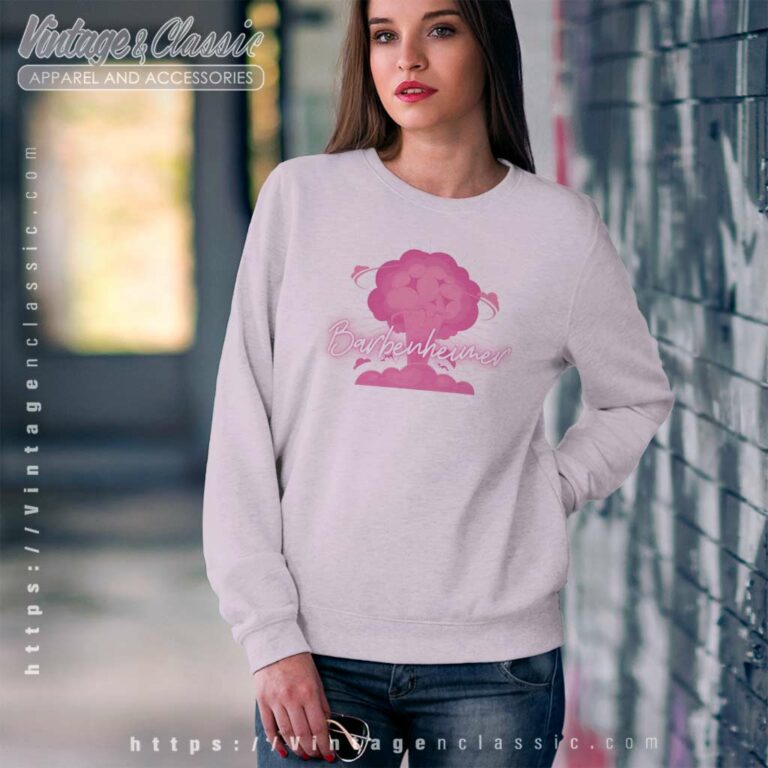 Barbenheimer Pink Cloud Mushroom Sweatshirt Barbenheimer Pink Cloud Mushroom Sweatshirt