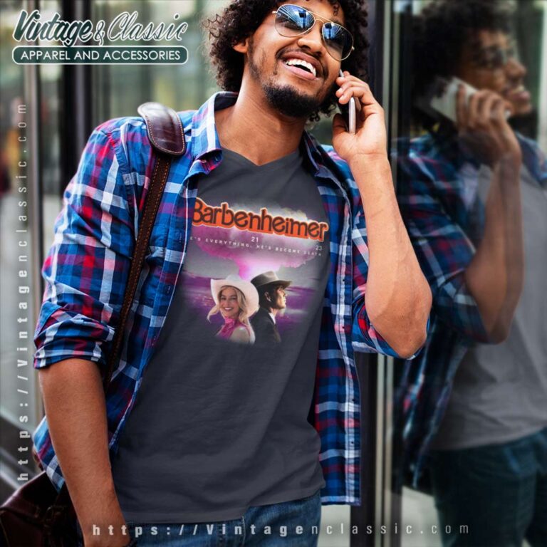 Barbenheimer Shirt Shes Everything V Neck TShirt Barbenheimer Shirt Shes Everything V Neck TShirt