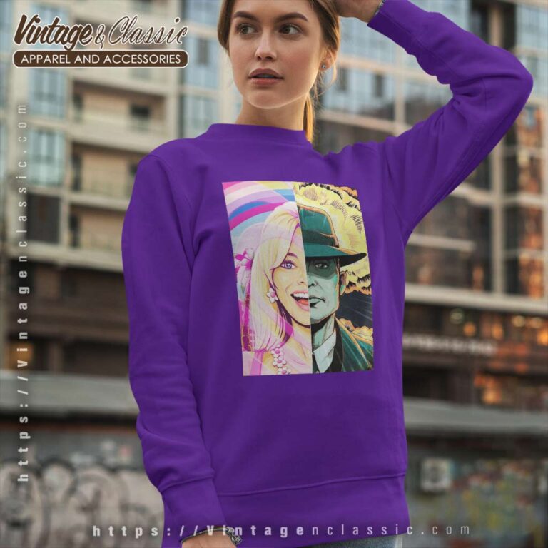 Barbenheimer The Battle Split Art Sweatshirt Barbenheimer The Battle Split Art Sweatshirt