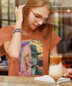 Barbenheimer The Battle Split Art Women TShirt