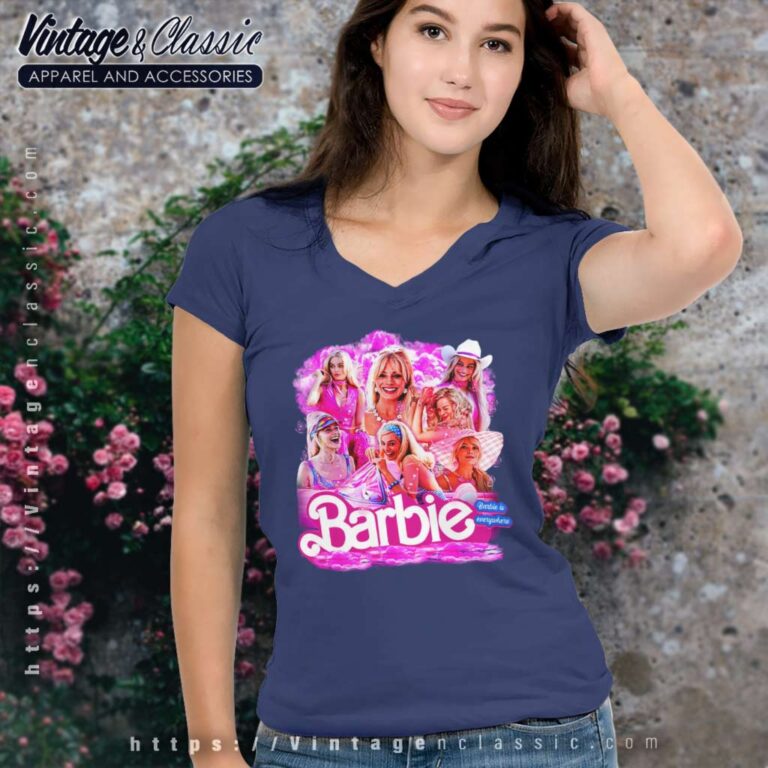 Barbie Is Everywhere V Neck TShirt Barbie Is Everywhere V Neck TShirt
