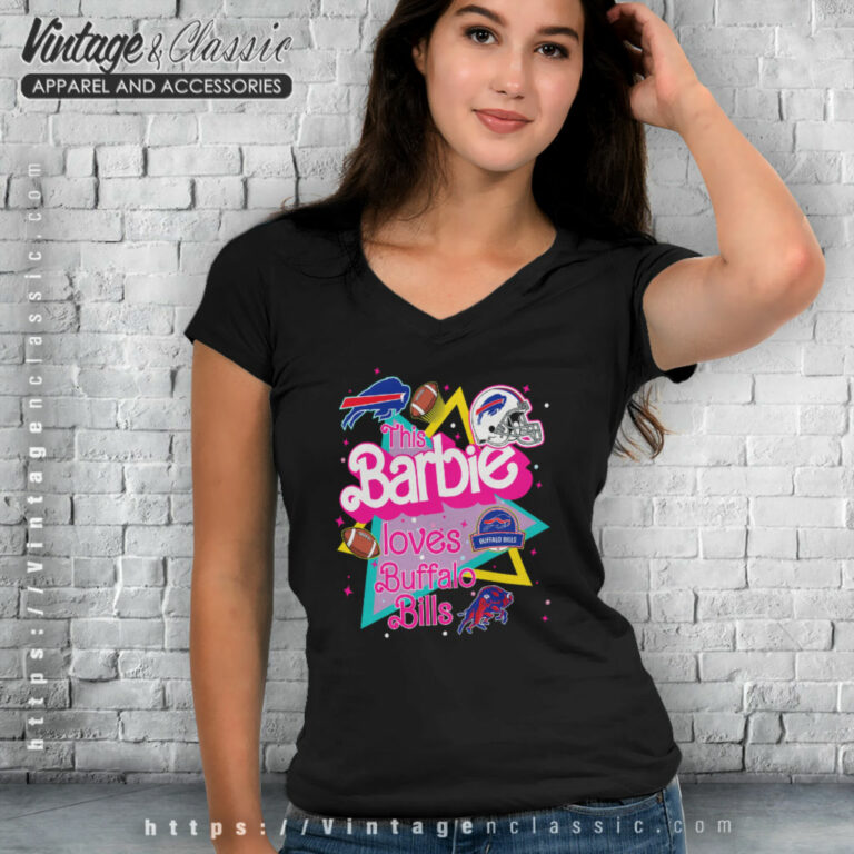 Barbie Loves Buffalo Bills V Neck TShirt Barbie Loves Buffalo Bills V Neck TShirt