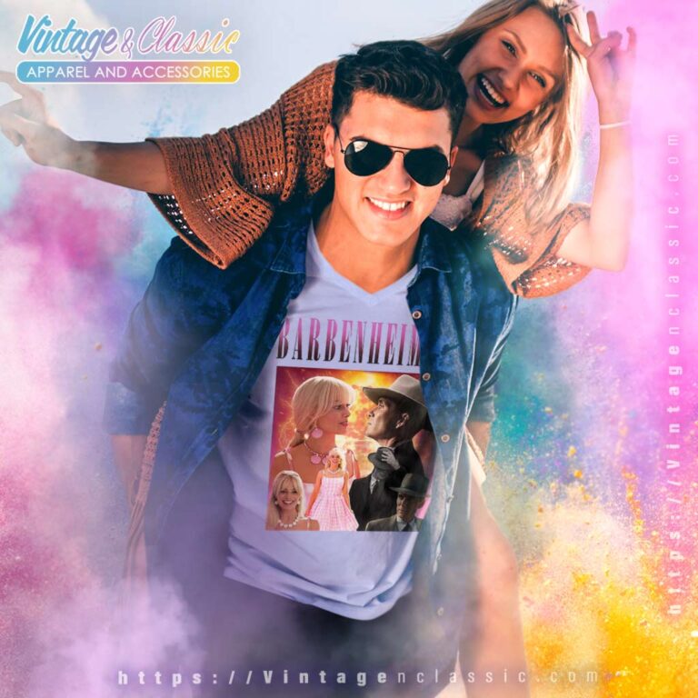 Barbie Oppenheimer Movie Fan V Neck TShirt Barbie Oppenheimer Movie Fan V Neck TShirt