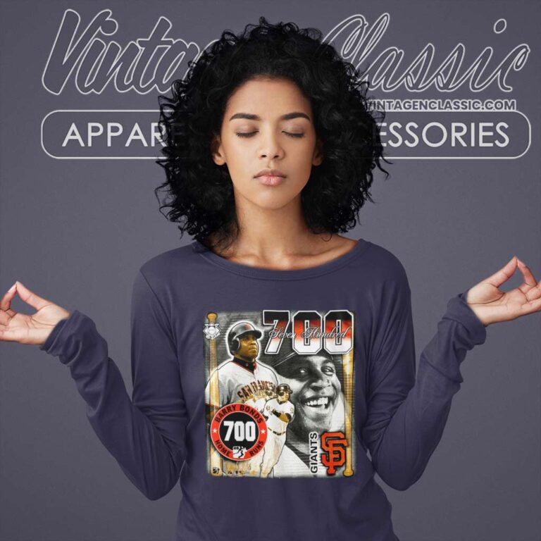 Barry Bond 700 Home Runs San Francisco Giants Long Sleeve Tee Barry Bond 700 Home Runs San Francisco Giants Long Sleeve Tee