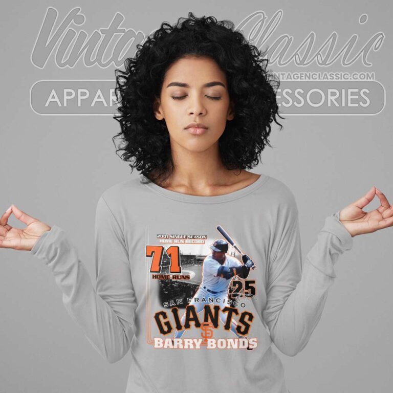 Barry Bonds San Francisco Giants Home Run Long Sleeve Tee Barry Bonds San Francisco Giants Home Run Long Sleeve Tee