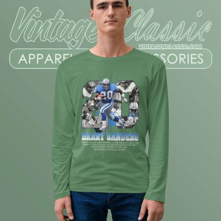 Barry Sanders Detroit Football Running Back Long Sleeve Tee Barry Sanders Detroit Football Running Back Long Sleeve Tee