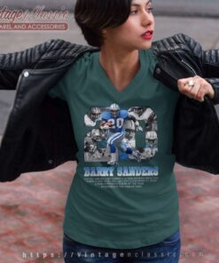 Barry Sanders Detroit Football Running Back V Neck TShirt