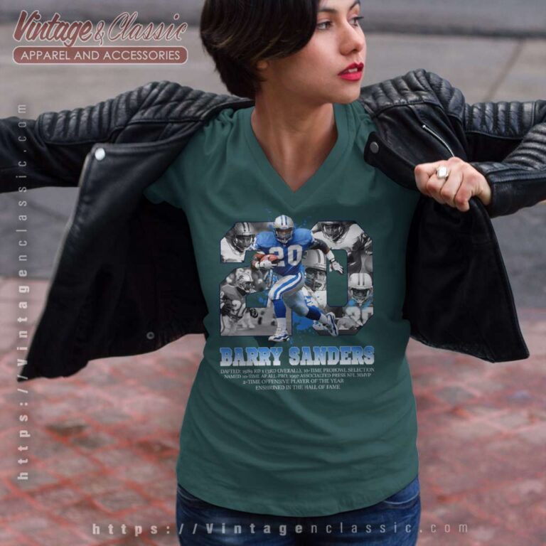 Barry Sanders Detroit Football Running Back V Neck TShirt Barry Sanders Detroit Football Running Back V Neck TShirt
