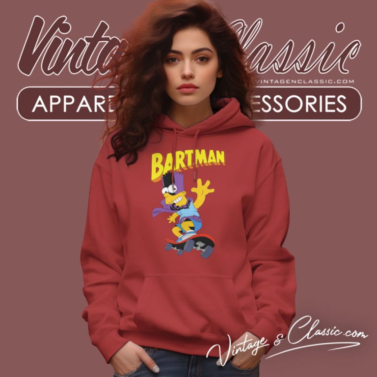 Bart Simpson Bartman Skateboarding Hoodie Bart Simpson Bartman Skateboarding Hoodie