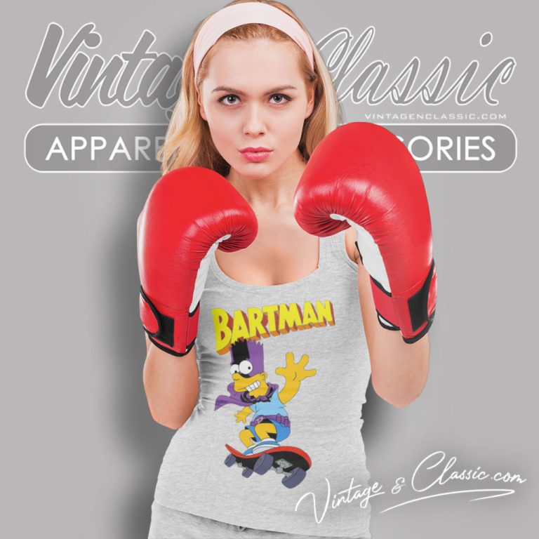 Bart Simpson Bartman Skateboarding Tank Top Racerback Bart Simpson Bartman Skateboarding Tank Top Racerback