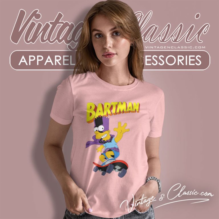 Bart Simpson Bartman Skateboarding Women T Shirt Bart Simpson Bartman Skateboarding Women T Shirt