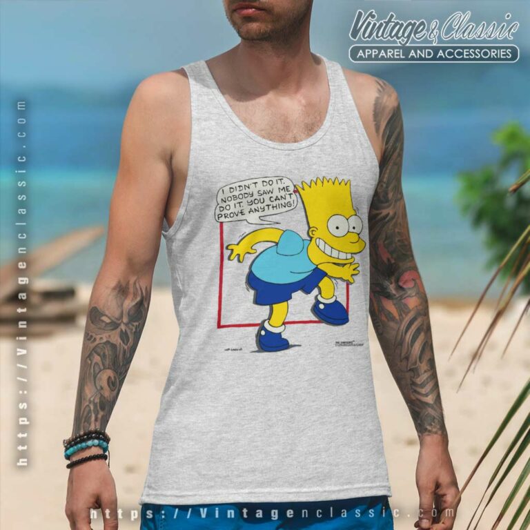 Bart Simpson Cartoon Tv Show Quote Tank Top Racerback Bart Simpson Cartoon Tv Show Quote Tank Top Racerback