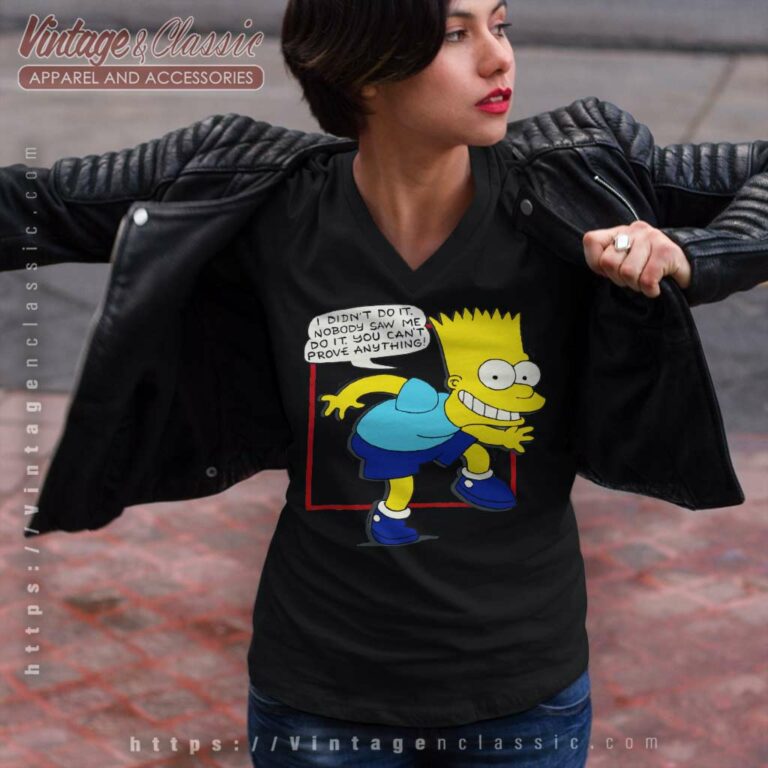 Bart Simpson Cartoon Tv Show Quote V Neck TShirt Bart Simpson Cartoon Tv Show Quote V Neck TShirt