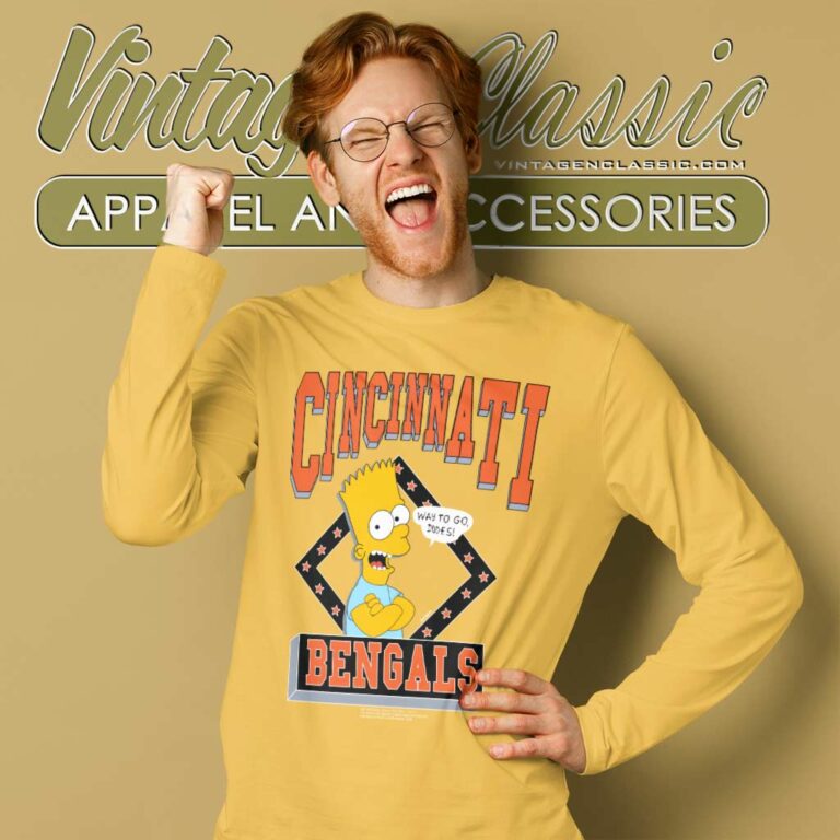 Bart Simpson Cincinnati Bengals Long Sleeve Tee Bart Simpson Cincinnati Bengals Long Sleeve Tee