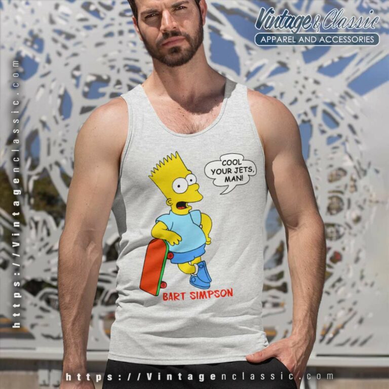 Bart Simpson Cool Your Jets Man Tank Top Racerback Bart Simpson Cool Your Jets Man Tank Top Racerback