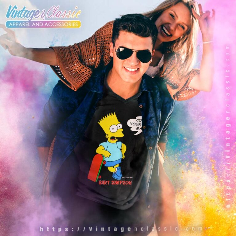 Bart Simpson Cool Your Jets Man V Neck TShirt Bart Simpson Cool Your Jets Man V Neck TShirt