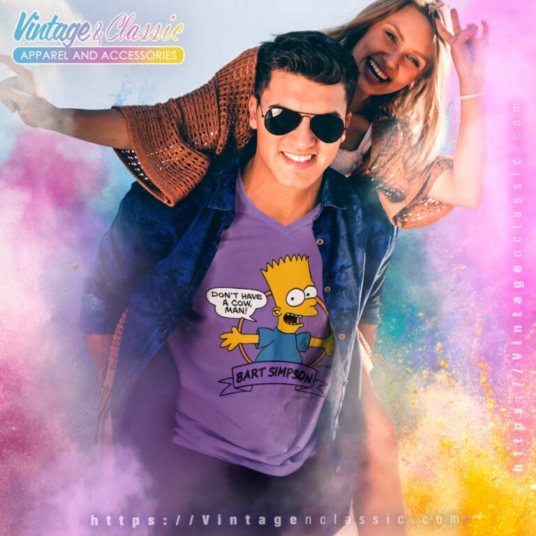 Bart Simpson Dont Have A Cow Man V Neck TShirt Bart Simpson Dont Have A Cow Man V Neck TShirt