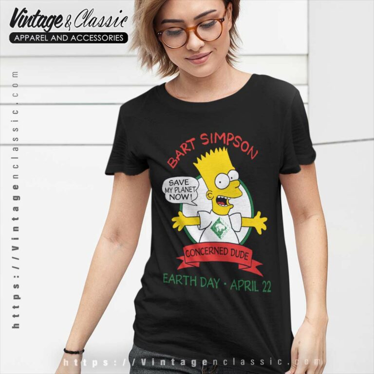 Bart Simpson Earth Day Save My Planet Women TShirt Bart Simpson Earth Day Save My Planet Women TShirt