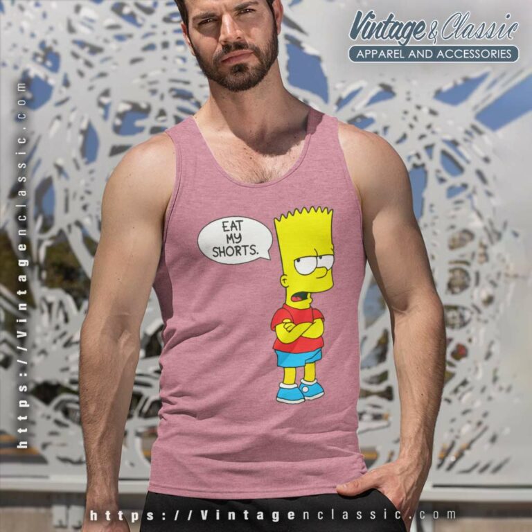 Bart Simpson Eat My Shorts Tank Top Racerback Bart Simpson Eat My Shorts Tank Top Racerback