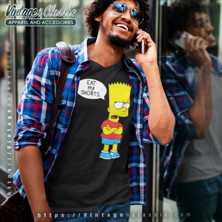 Bart Simpson Eat My Shorts V Neck TShirt Bart Simpson Eat My Shorts V Neck TShirt
