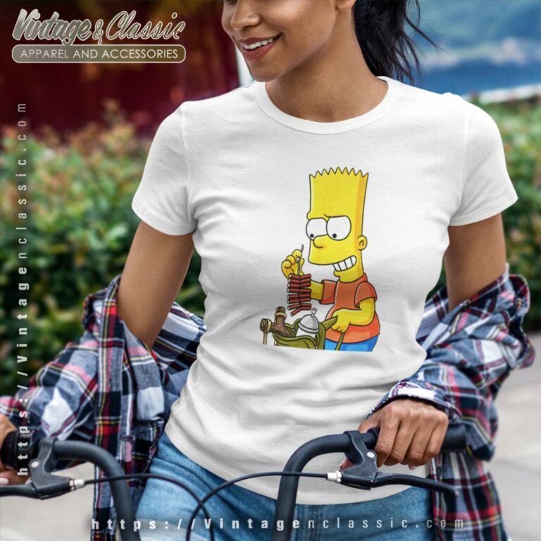 Bart Simpson Firecracker Slingshot Women TShirt Bart Simpson Firecracker Slingshot Women TShirt