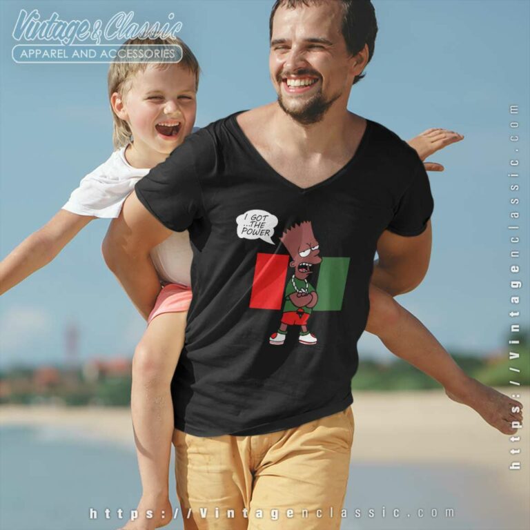 Bart Simpson I Got The Power V Neck TShirt Bart Simpson I Got The Power V Neck TShirt