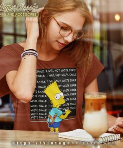 Bart Simpson I Will Not Waste Chalk Women TShirt